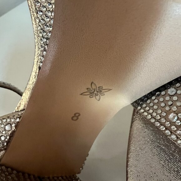 BCBGeneration "Pristal" Rhinestone Platform Sandal - Size 8 - Color Platino - Picture 6 of 13